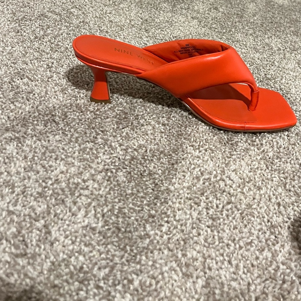 Bright Orange Nine West Kitten Heels